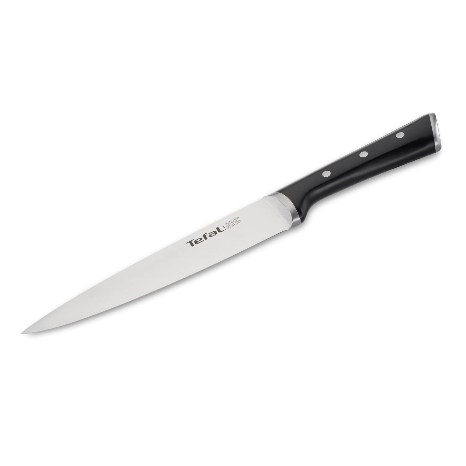 Tefal Ice Force Fleisch und Schinkenmesser, 20 cm Klinge, Handschutz, Edelstahl/Schwarz, K23207
