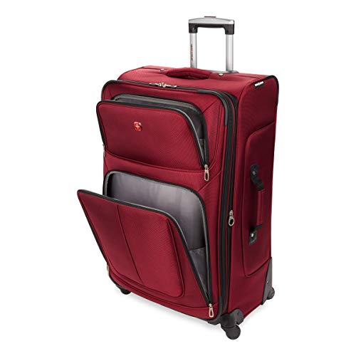 SwissGear Sion Softside Expandable Luggage, Burgandy, CheckedLarge 29