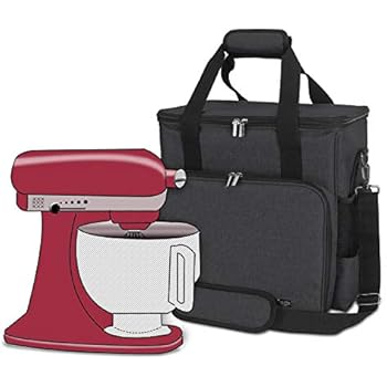 Luxja Portable Storage Bag for KitchenAid Mixers and Extra Accessories (Compatible with 4.5-Quart and All 5-Quart KitchenAid Mixers), NO ACCESSORIES INCLUDED, Black