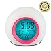 I2USHOP Alarm Clock for Kids Bedroom, Wake Up Light Digital Clock with Indoor Temperature & Calendar & 6 Natural Sound & 7 Colors Changing Light (Rose)