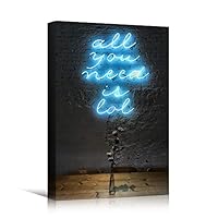 Canvas Wall Art Light Quotes Bedroom Industrial Inspirational Modern Art Multicolor Neon Photography Quotes Urban - 12x18 inches