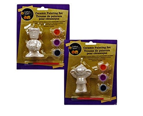 Halloween Figurine Ceramic Paint Sets, 4-set Bundle