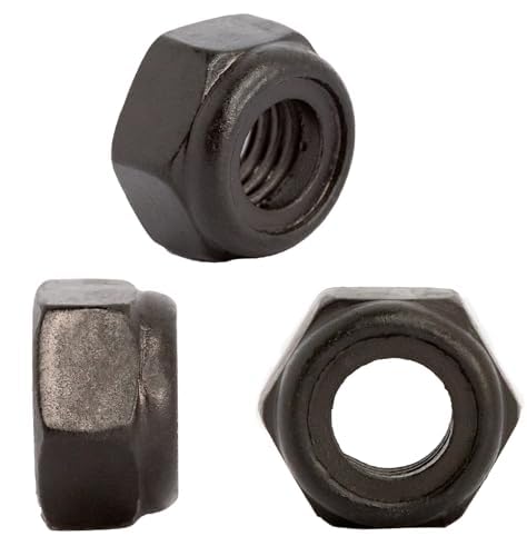 M10 (10mm) Nylock Nuts Nylon Insert Locking Nuts Black Zinc Flake DIN 985 (Pack of 20) N06C