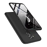 UNIYA Huawei Mate 20 Lite Case, 3 in 1 Hard PC 360 Degree Shockproof Protective Case Cover (Black)