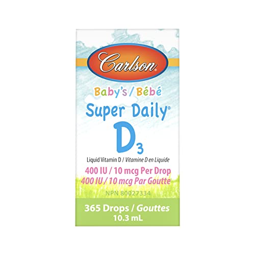 Carlson Baby's Super Daily D3, Baby Vitamin D Drops, 400 IU (10 mcg