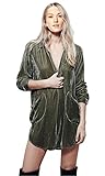 CA Mode Women's Velvet Micro Mini Shirt Dress Top Blouse Tunic