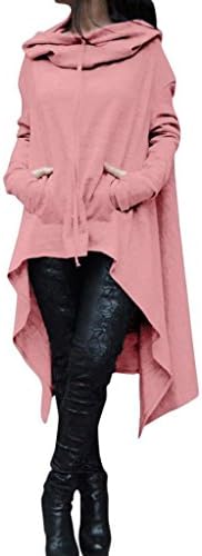 Bestop Women Ladies Long Sleeve Irregular Long Hoodies Sweatshirt Cotton Warm Hoody Hooded Pullover Tops Blouse Sweater