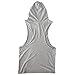 Gerlobal Mens Bodybuilding Stringer Hoodie Workout Fitness Gym Tank Top Grey,Large