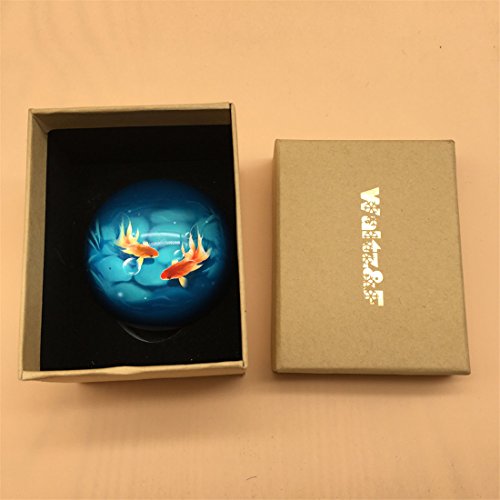 Waltz&F Crystal Goldfish Paperweight Galss Globe Hemisphere Home Office Table Decoration