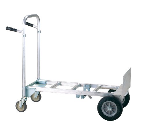 Harper Trucks 850 lb Capacity Pro-Max Aluminum Convertible Hand Truck and Dolly with 10" Flat-Free Solid Rubber Wheels