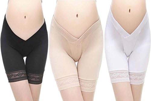DORSION 3pcs Women Breathable Maternity Shorts Low Wasit Cotton Shorts