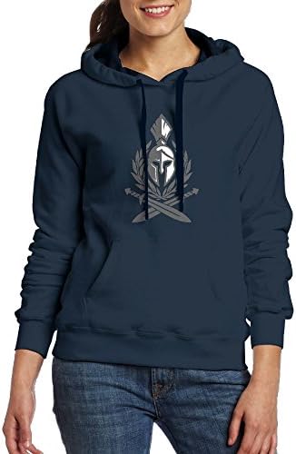 Akrier Women's Casual Long Sleeve Front Pocket Spartan Warrior Sword Branches Peace Hooded Sweatshirt
