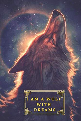 WOLF NOTEBOOK AND JOURNAL : journal lined gift notebook for teen or men notes, 100 page, 6 x 9 inches.