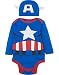 Marvel Captain America Baby Boys' Costume Long Sleeve Bodysuit and Cap Set Blue, 3-6 Months