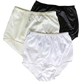 Carole Brand - Classic Nylon Panties For Women Full Cut, High Rise Briefs - Pack of 3 (New and Improved Fit)