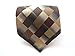 Secdtie Men's Classic Checks Dark Blue Grey Jacquard Woven Silk Tie Necktie (One Size, Brown)
