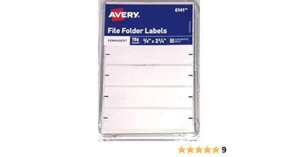 Amazon.com : Avery 6141 Permanent File Folder Labels, 5/8” X ...