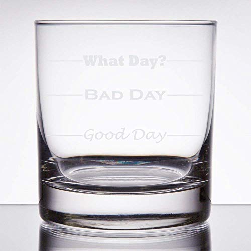 Good Day, Bad Day - Funny 11 oz Rocks Glass, Permanently Etched, Gift for Dad, Co-Worker, Friend, Boss, Christmas - RG13 - Image 3