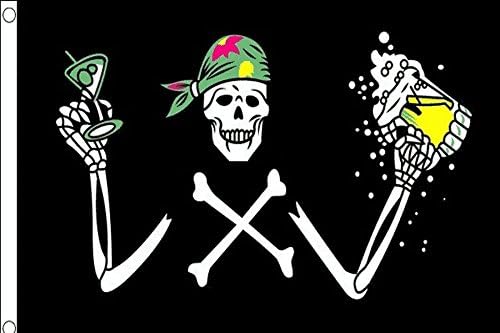 AZ FLAG, Pirate Beer Flag, 3x5 Ft, 100D Polyester Drunk Pirate Banner with Two Metal Grommets, Fade Resistant, Vivid Colors