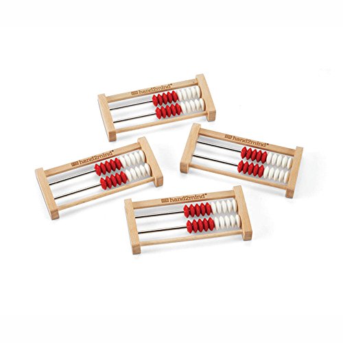 ETA hand2mind 20-Bead Mini Wood Rekenrek, Math Counting Frames (Pack of 4)