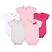 Hudson Baby 5 Pack Fancy Bow Bodysuits Pink & Gray 9-12 Months