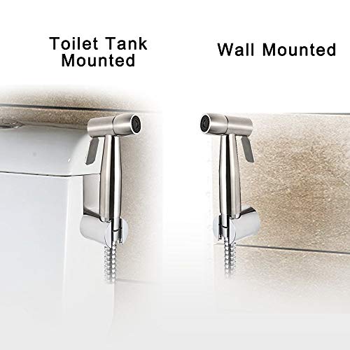 Vataler Adjustable Trigger Handheld Cloth Diaper Sprayer For Toilet, Brushed Finished Hygienic Toilet Bidet Water Cleaner & No Leakage 304 Stainless Steel Hose & Solid Brass T-Valve â€¦