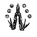 SURNORME Multi Knife Multitool Pliers 13 in 1 Foldable Stainless Steel Black Pocket Tool for Outdoor Hiking Camping