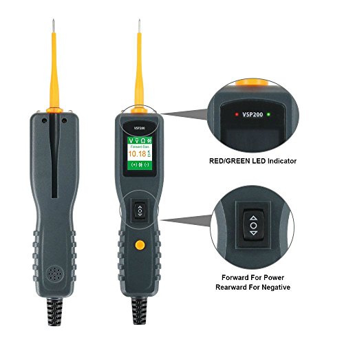 Automotive Circuit Tester Power Circuit Probe Kit - DC/AC Current Resistance Diodes Vehicle Voltage Signal Diagnostic Activating Components Tools VXDAS VSP200 for 12V to 24V Electrical System - Thumbnail 2