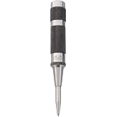 Starrett Steel Automatic Center Punch, 5-1/4" Length, 11/16" Punch Diameter | With Adjustable Stroke, Lightweight, Knurled Steel Handle, 18C