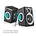 RECCAZR Computer Speakers with Surround Sound 2.0CH USB Wired Powered Multimedia Speaker for Desktop/TV/PC/Laptops/Smart Phone Built-in Four Loudspeaker Diaphragm (Gray)