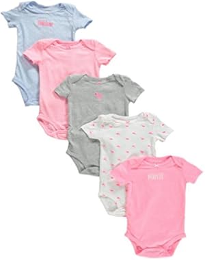 5 Pack Bodysuits (Baby) - Assorted-3 Months
