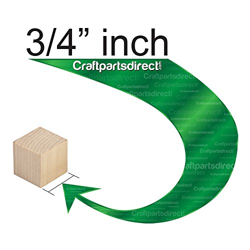 Wooden Cubes - 3/4 Inch - Wood Square Blocks for Math, Puzzle Making, Crafts & DIY Projects (3/4") - by Craftparts Direct - Bag of 100