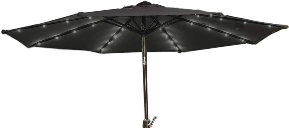 ABCCANOPY Gartenschirm Mit Solar-LEDs - Verstellbarer Sonnenschirm Für Garten, Terrasse & Pool