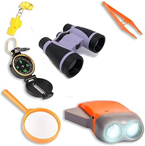 UTTORA Kids Binoculars Toy Set, Outdoor Exploration Set, Best for 3 4 5 6-12 Year Old Boy and Girl, Kids Adventure Kit, Children Outdoor Educational Kit (Puple)