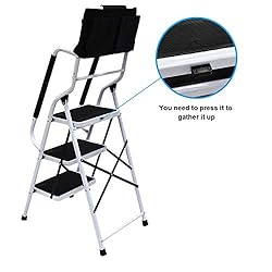 Usinso 3 Step Ladder Tool Ladder Folding Portable