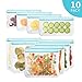 Wattne [10 Pack] Reusable Sandwich & Snacks Bags, Reusable Ziplock Storage Bags Freezer Safe, Extra Thick PEVA Material BPA/Plastic Free Bags for Lunch, Snacks, Toiletries, Make-up,Blue