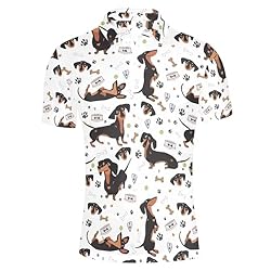 HUGS IDEA Dachshund Paws Print Short Sleeve Shirts