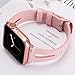 Wearlizer Womens Rose Pink Leather Compatible with Apple Watch Bands 42mm 44mm 45mm 49mm for iWatch Special Triangle Hole Strap Wristband Sport Replacement Bracelet Series SE Ultra 8 7 6 5 4 3 2 1