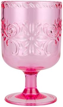 Drinking Glasses Plastic Set of 4 Small Capacity For Water Beverage Beer Ice Tea 13 Ounce Pink Drinkware Glass By AYT