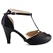 Chase & Chloe New Kimmy-36 Women's Teardrop Cut Out T-Strap Mid Heel Dress Pumps