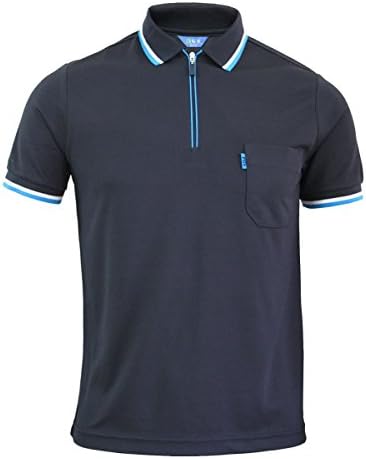 Athletic Zip Polo Shirt Dry Fit Active Wear Short Sleeve Zipup Polo Shirt