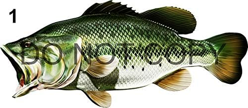Large Mouth Bass Beautiful Fish Decal for Your Boat, Vehicle, Etc. Many Sizes and Styles Available 12" to 40"…