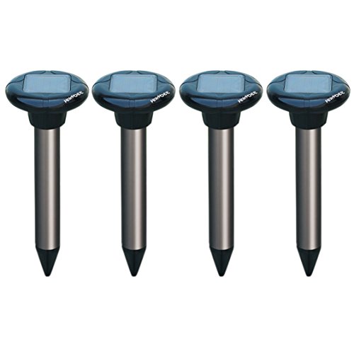 Vekibee Sonic Mole Repellent Pack of 4 Solar Powered Rodent Repellent Ultrasonic Pest Repeller Gopher Repeller Vole Chaser Pest Deterrent for Lawn Garden Yard Outdoor Pest Control