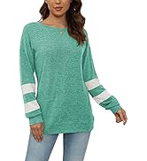 MOLERANI Women's Casual Long Sleeve Round Neck Loose Tunic T Shirt Blouse Tops