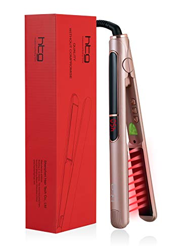 HTG Professional Hair Straightener 1 inch Flat Iron Ceramic Tourmaline Plates MCH Heating Tech With Infrared & Ionic Dual Voltage