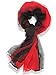 v28 Womens Multi Radient Colors 100% Pure Silk Scarf (41 x 69 inches, BlackRed)
