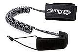 10' Coiled SUP Leash - Padded Ankle Strap with Key Holder and Stainless Steel Swivels to Prevent Tangles - Guaranteed for Life
