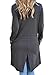 Poulax Women's Solid Knitted Open Front Long Trench Coat Cardigan, Size XXL=US 16, Gray