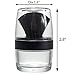 Kabuki Black Nylon Bristle Brush Sifter - Empty Refillable Travel Jar with Mirror for Mineral Makeup, Powders, Custom Foundations