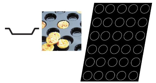 Click Here to See More Images Flexipan 336402 Mini-Quiche Tartlets Nonstick Sheet Mold